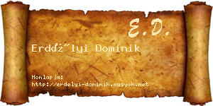 Erdélyi Dominik névjegykártya